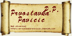 Prvoslavka Pavičić vizit kartica